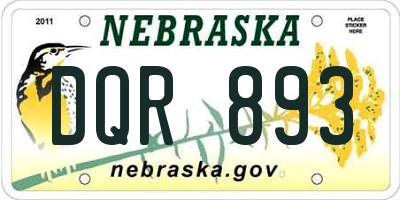 NE license plate DQR893