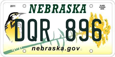 NE license plate DQR896