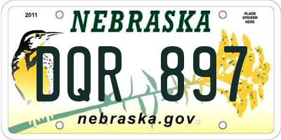 NE license plate DQR897