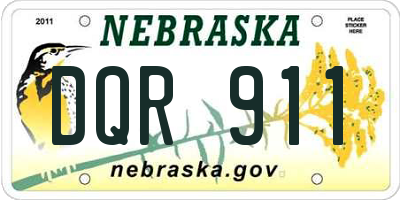 NE license plate DQR911