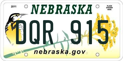 NE license plate DQR915