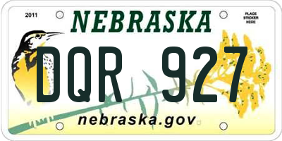 NE license plate DQR927