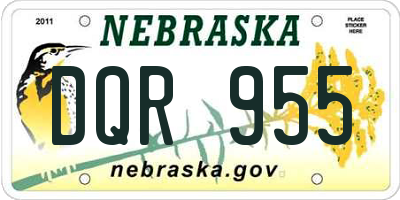 NE license plate DQR955