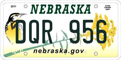 NE license plate DQR956