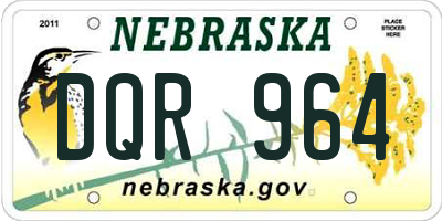 NE license plate DQR964