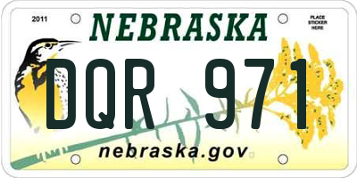 NE license plate DQR971