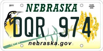 NE license plate DQR974