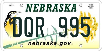 NE license plate DQR995