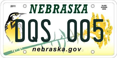 NE license plate DQS005