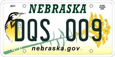 NE license plate DQS009