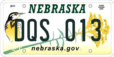 NE license plate DQS013