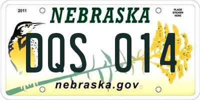 NE license plate DQS014