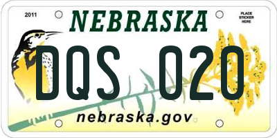 NE license plate DQS020