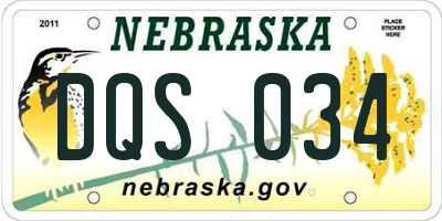 NE license plate DQS034