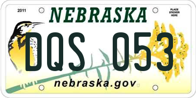 NE license plate DQS053