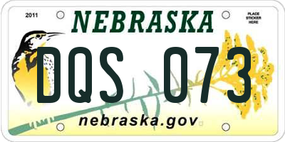 NE license plate DQS073