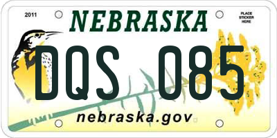 NE license plate DQS085
