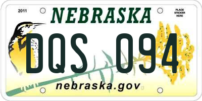 NE license plate DQS094