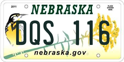 NE license plate DQS116