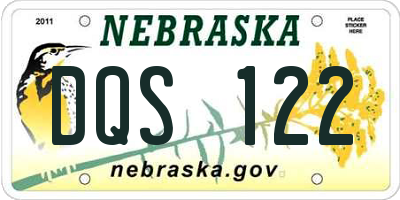 NE license plate DQS122