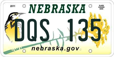 NE license plate DQS135
