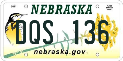 NE license plate DQS136