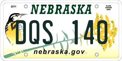 NE license plate DQS140
