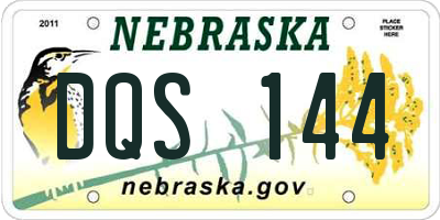 NE license plate DQS144