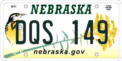 NE license plate DQS149