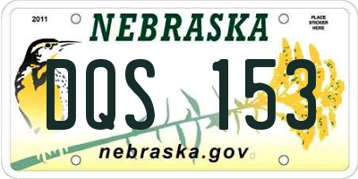 NE license plate DQS153