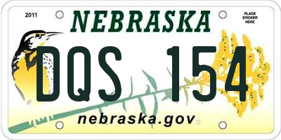 NE license plate DQS154