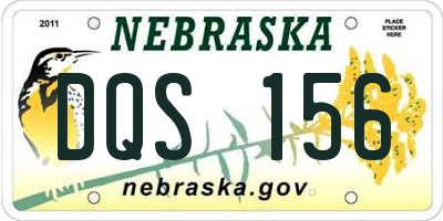 NE license plate DQS156