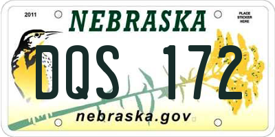 NE license plate DQS172