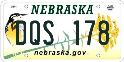 NE license plate DQS178