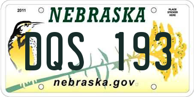 NE license plate DQS193