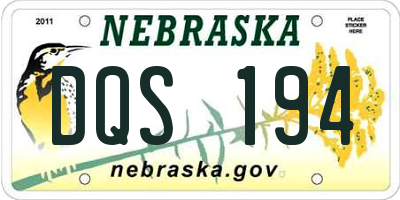 NE license plate DQS194
