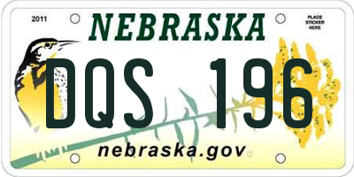 NE license plate DQS196