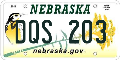 NE license plate DQS203