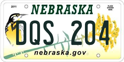 NE license plate DQS204