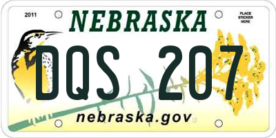 NE license plate DQS207
