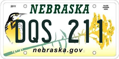 NE license plate DQS211