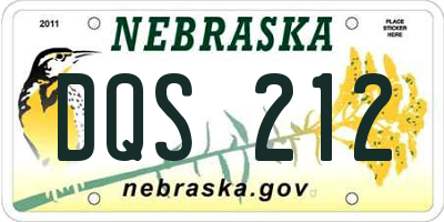 NE license plate DQS212