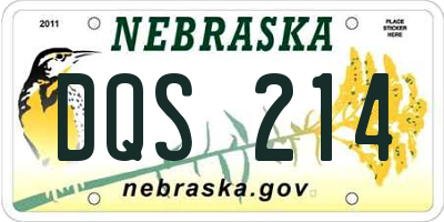 NE license plate DQS214