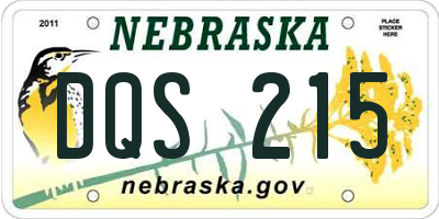 NE license plate DQS215