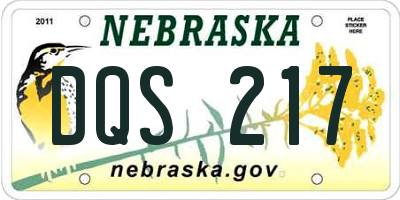 NE license plate DQS217