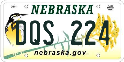 NE license plate DQS224