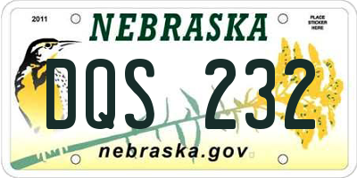 NE license plate DQS232