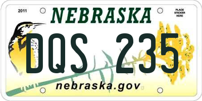 NE license plate DQS235