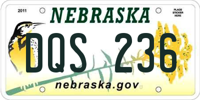 NE license plate DQS236