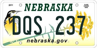 NE license plate DQS237